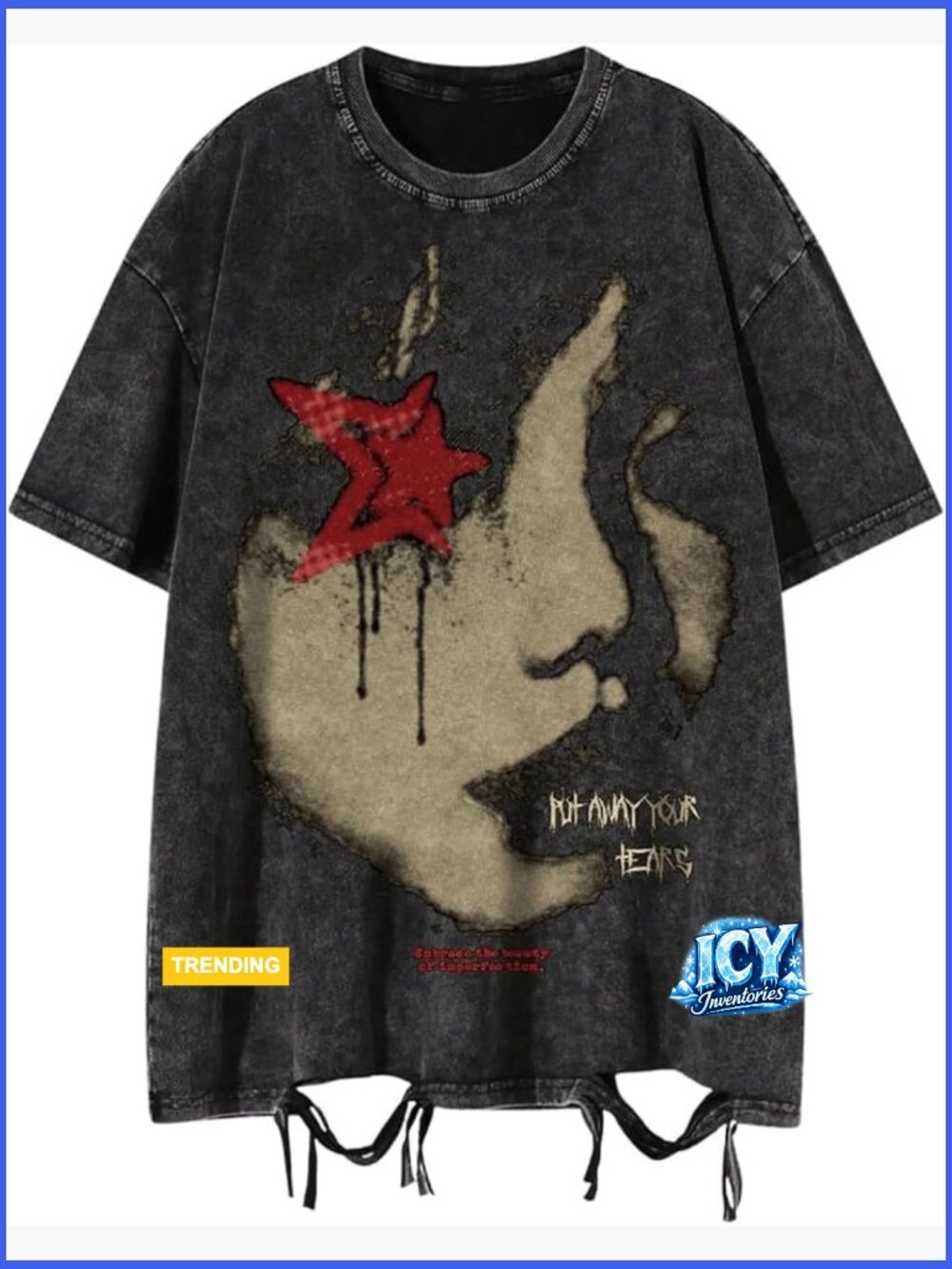 Vintage Graphic Crew Neck Short Sleeve Distressed T-Shirt